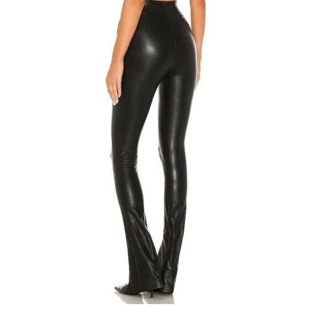 Amanda Uprichard x Revolve Malta Faux Leather Split Hem Pants M Black - Picture 3 of 9